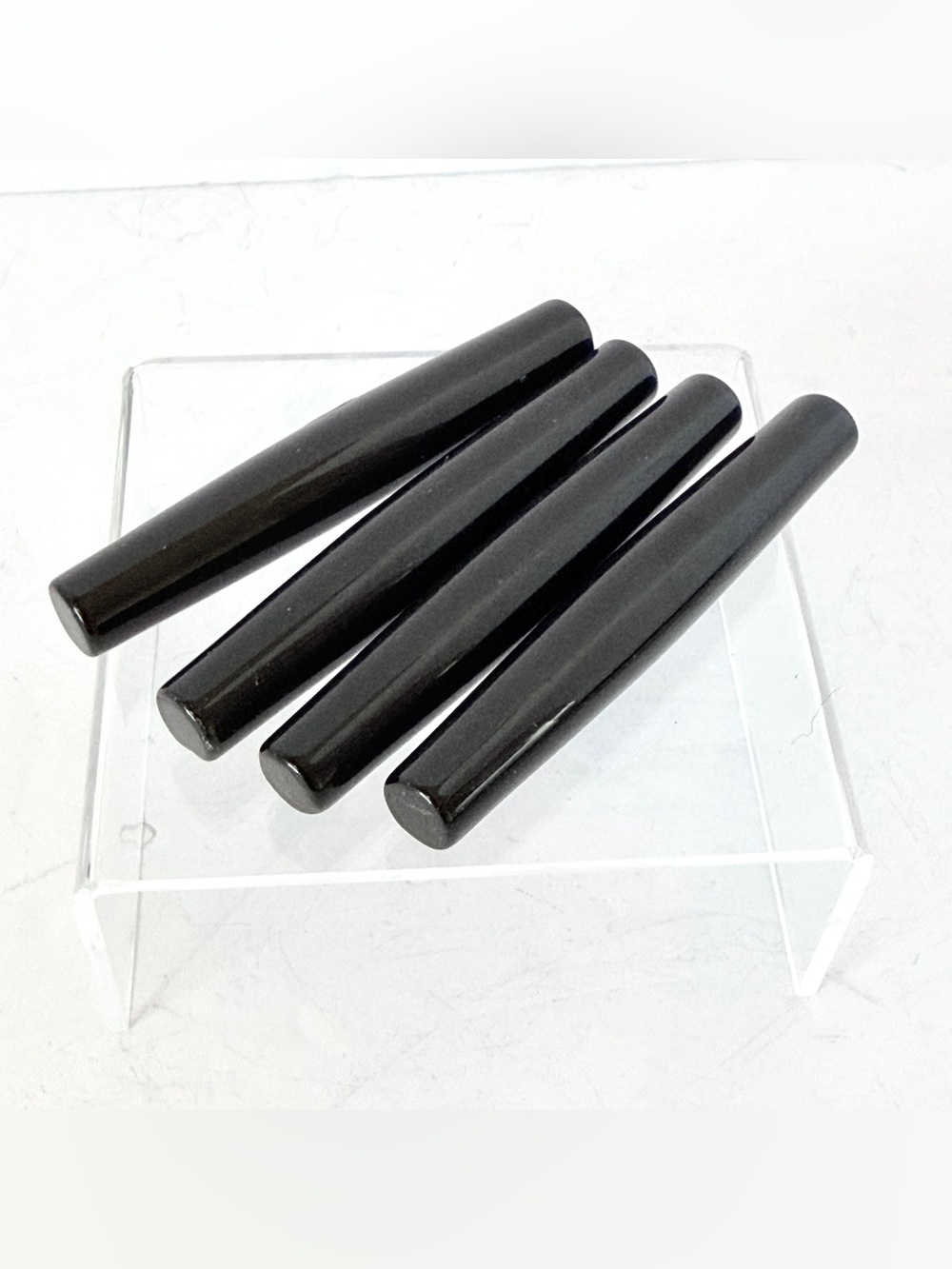 Set of 4 Black Obsidian Massage Wands Polished Volcanic Glass Crystal Tools 3”